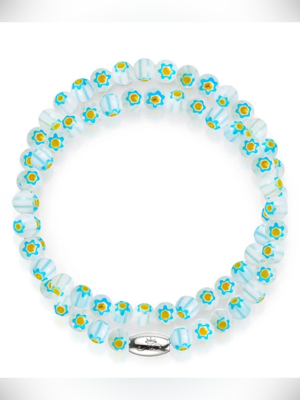 NWT NOGU Venetian Clematis | Silver | Millefiori Wrap - Picture 13 of 13